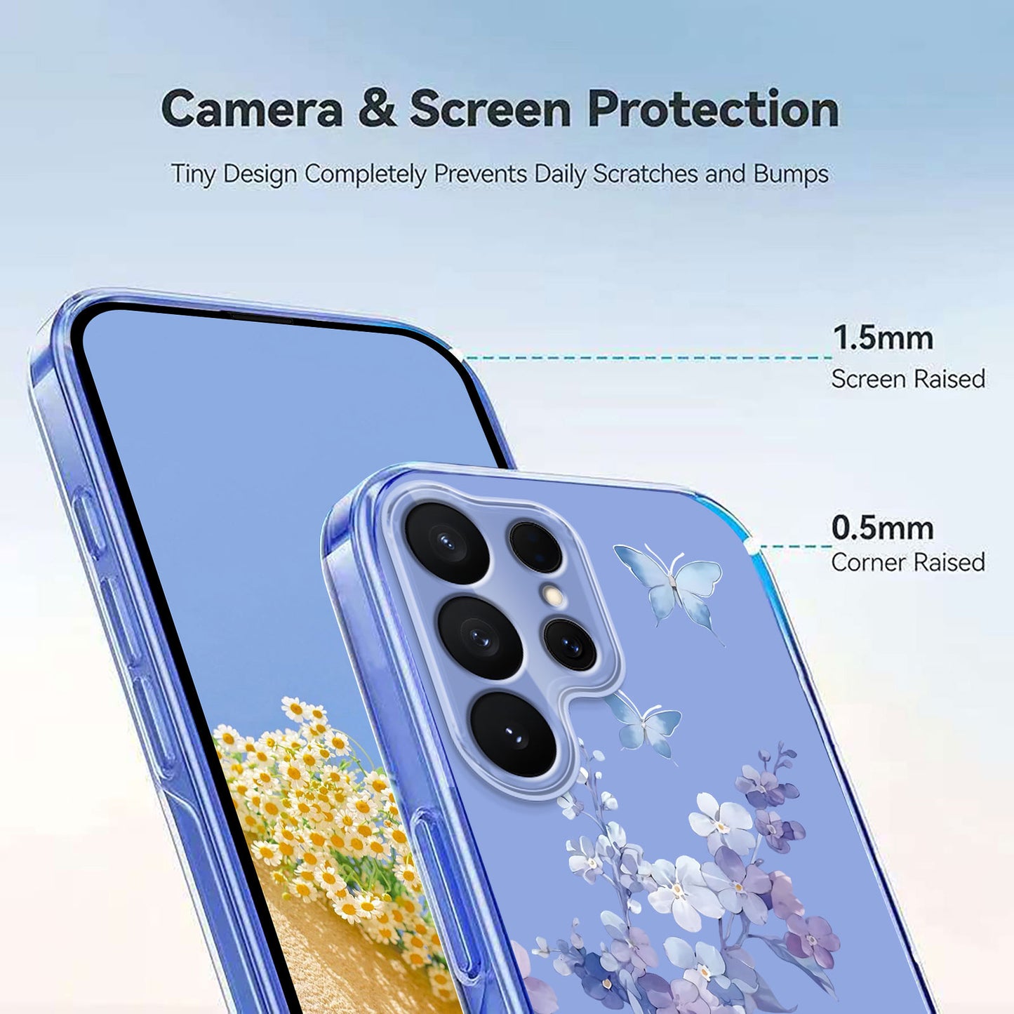 For Samsung Galaxy S26 Ultra Case Butterfly Floral Pattern Printing TPU Phone Back Cover