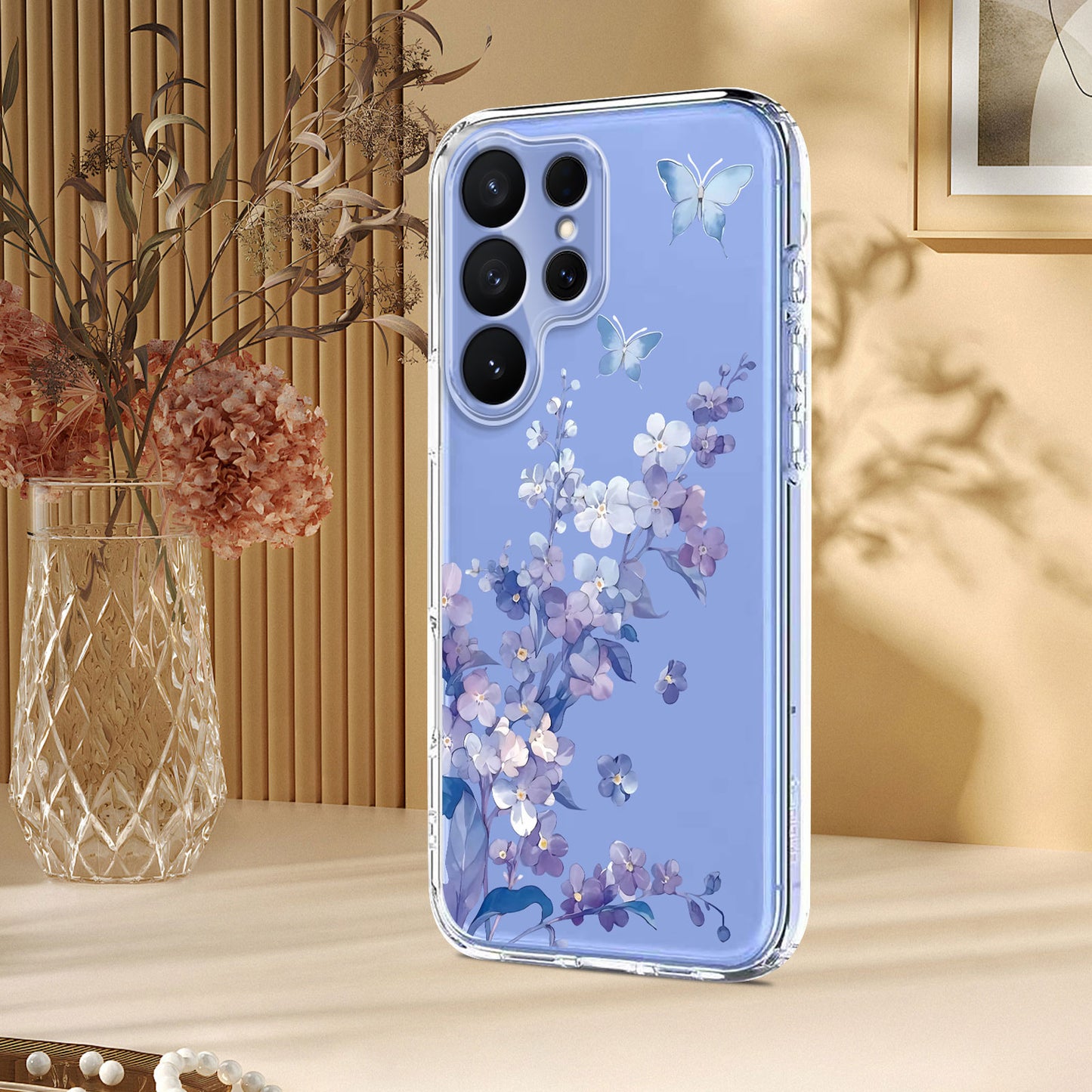 For Samsung Galaxy S26 Ultra Case Butterfly Floral Pattern Printing TPU Phone Back Cover