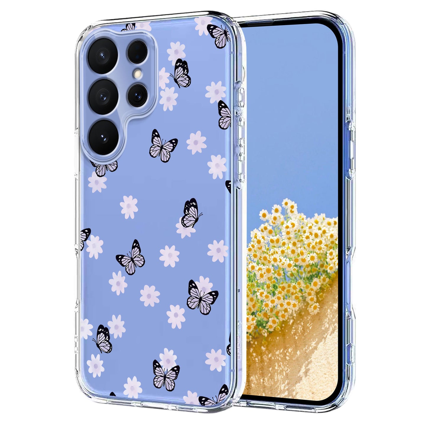 For Samsung Galaxy S26 Ultra Case Butterfly Floral Pattern Printing TPU Phone Back Cover