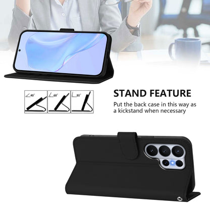 For Samsung Galaxy S26 Ultra Case Solid Color Wallet Leather Phone Cover with Strap