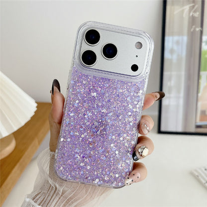 For iPhone 17 Pro Max Case TPU Drop Protection Epoxy Glittery Sequins Phone Cover
