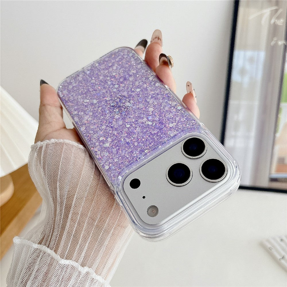 For iPhone 17 Pro Max Case TPU Drop Protection Epoxy Glittery Sequins Phone Cover