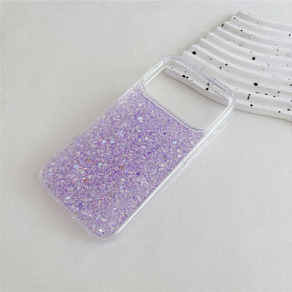 For iPhone 17 Pro Max Case TPU Drop Protection Epoxy Glittery Sequins Phone Cover