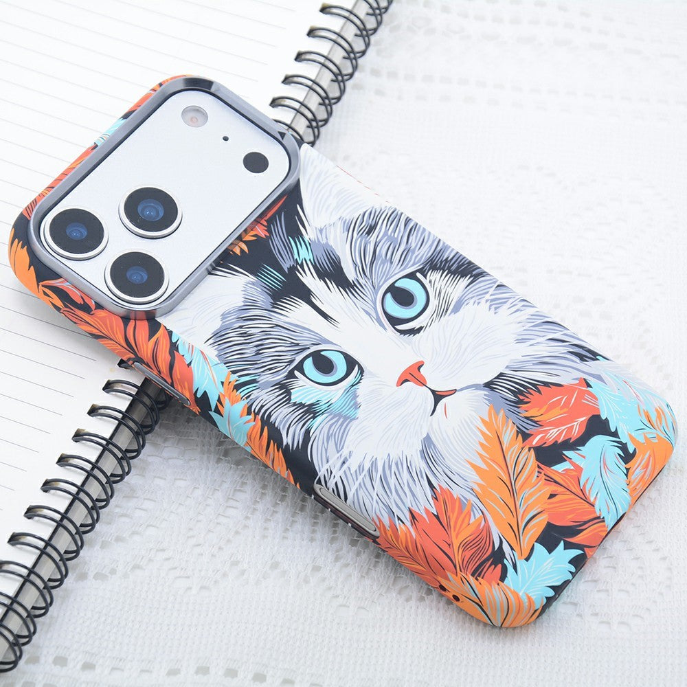 For iPhone 17 Pro Magnetic Case Carbon Fiber Texture Water Transfer PC Phone Cover