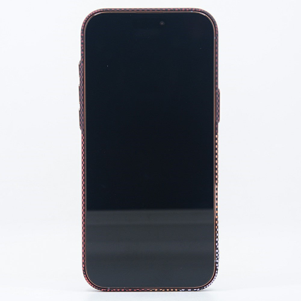 For iPhone 17 Pro Magnetic Case Carbon Fiber Texture Water Transfer PC Phone Cover