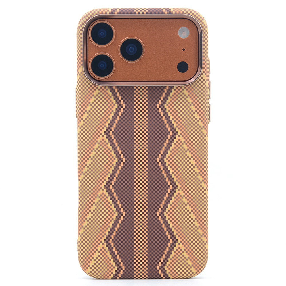 For iPhone 17 Pro Magnetic Case Carbon Fiber Texture Water Transfer PC Phone Cover