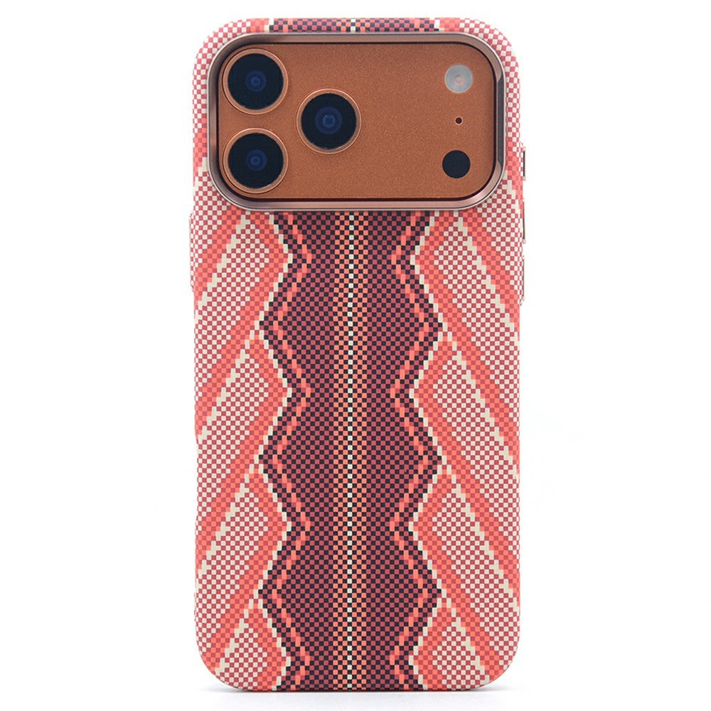 For iPhone 17 Pro Magnetic Case Carbon Fiber Texture Water Transfer PC Phone Cover