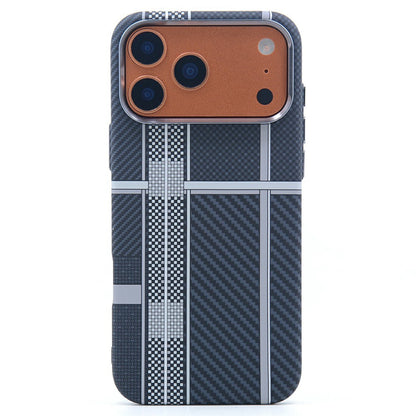 For iPhone 17 Pro Magnetic Case Carbon Fiber Texture Water Transfer PC Phone Cover