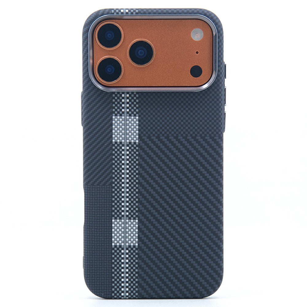 For iPhone 17 Pro Magnetic Case Carbon Fiber Texture Water Transfer PC Phone Cover