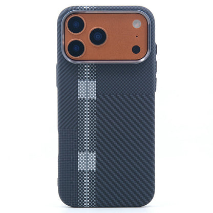 For iPhone 17 Pro Magnetic Case Carbon Fiber Texture Water Transfer PC Phone Cover