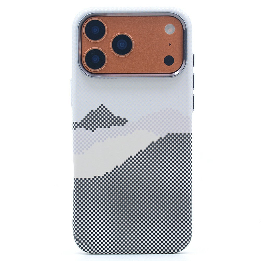 For iPhone 17 Pro Magnetic Case Carbon Fiber Texture Water Transfer PC Phone Cover