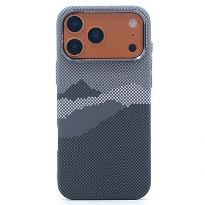 For iPhone 17 Pro Magnetic Case Carbon Fiber Texture Water Transfer PC Phone Cover