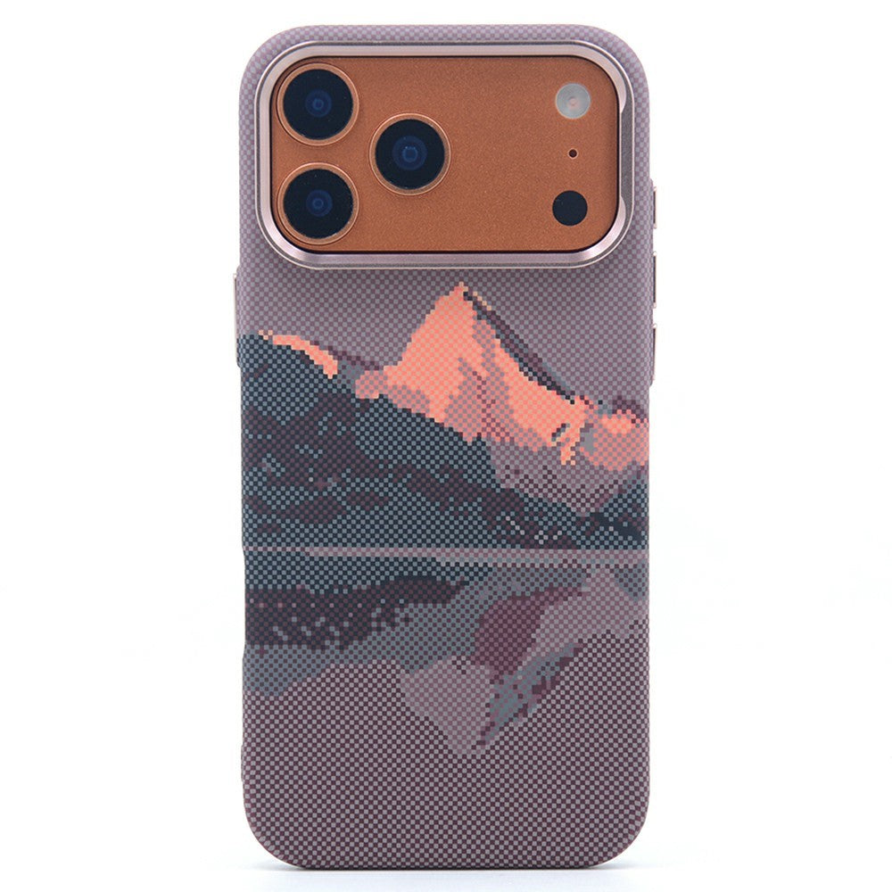 For iPhone 17 Pro Magnetic Case Carbon Fiber Texture Water Transfer PC Phone Cover