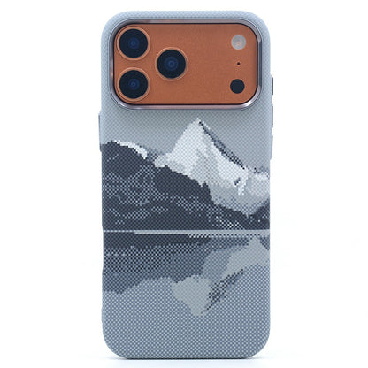 For iPhone 17 Pro Magnetic Case Carbon Fiber Texture Water Transfer PC Phone Cover