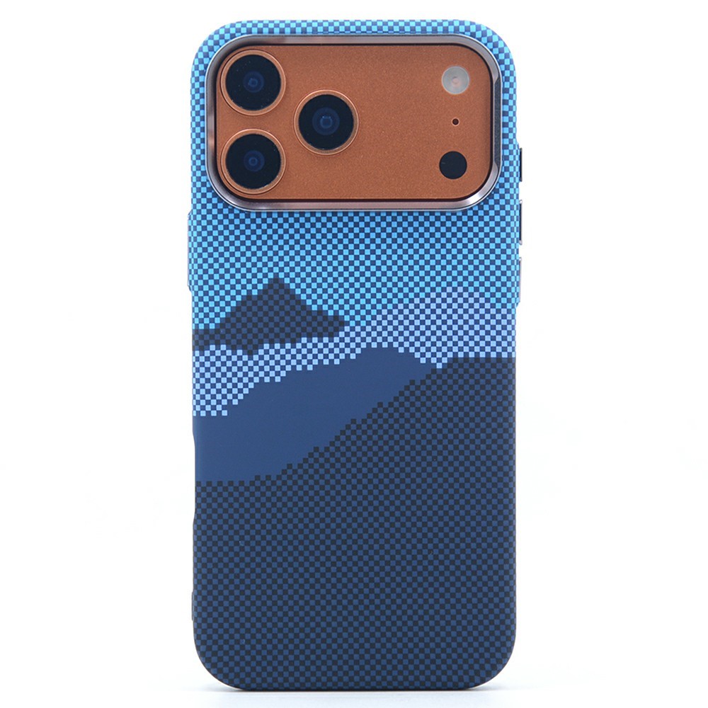 For iPhone 17 Pro Magnetic Case Carbon Fiber Texture Water Transfer PC Phone Cover