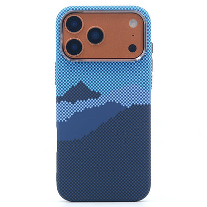 For iPhone 17 Pro Magnetic Case Carbon Fiber Texture Water Transfer PC Phone Cover