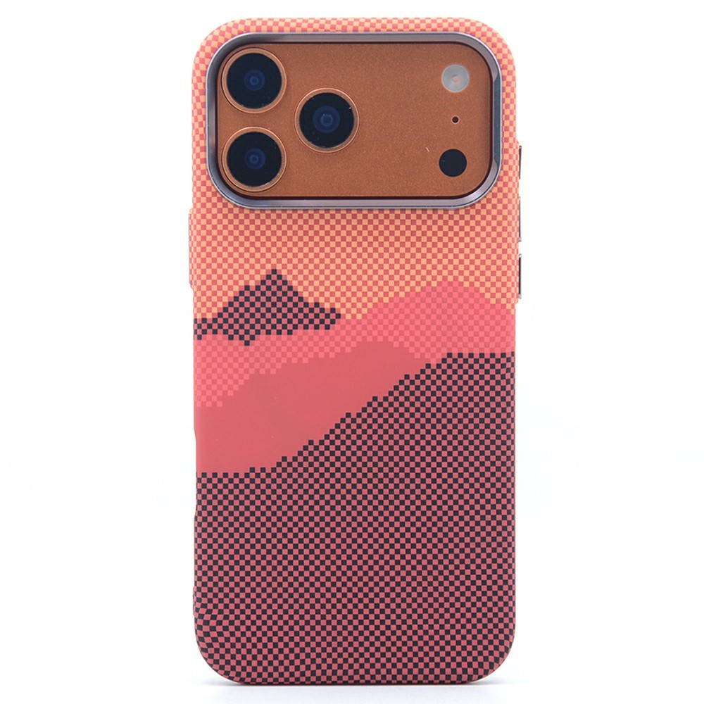 For iPhone 17 Pro Magnetic Case Carbon Fiber Texture Water Transfer PC Phone Cover