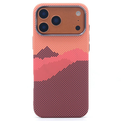For iPhone 17 Pro Magnetic Case Carbon Fiber Texture Water Transfer PC Phone Cover