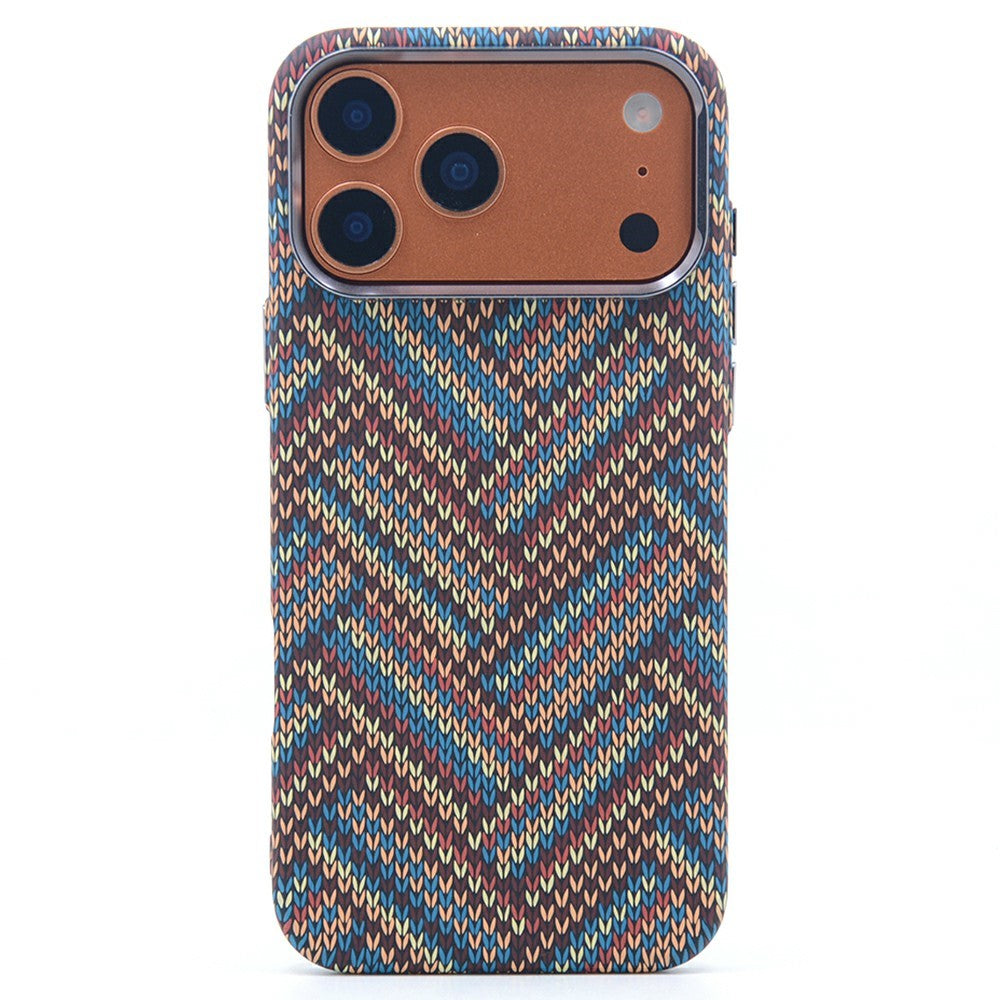 For iPhone 17 Pro Magnetic Case Carbon Fiber Texture Water Transfer PC Phone Cover