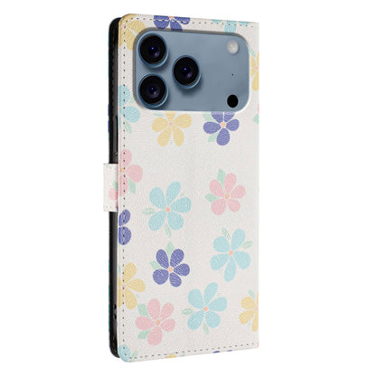 For iPhone 17 Pro Case Pattern Print PU Leather Wallet Phone Cover with Wrist Strap