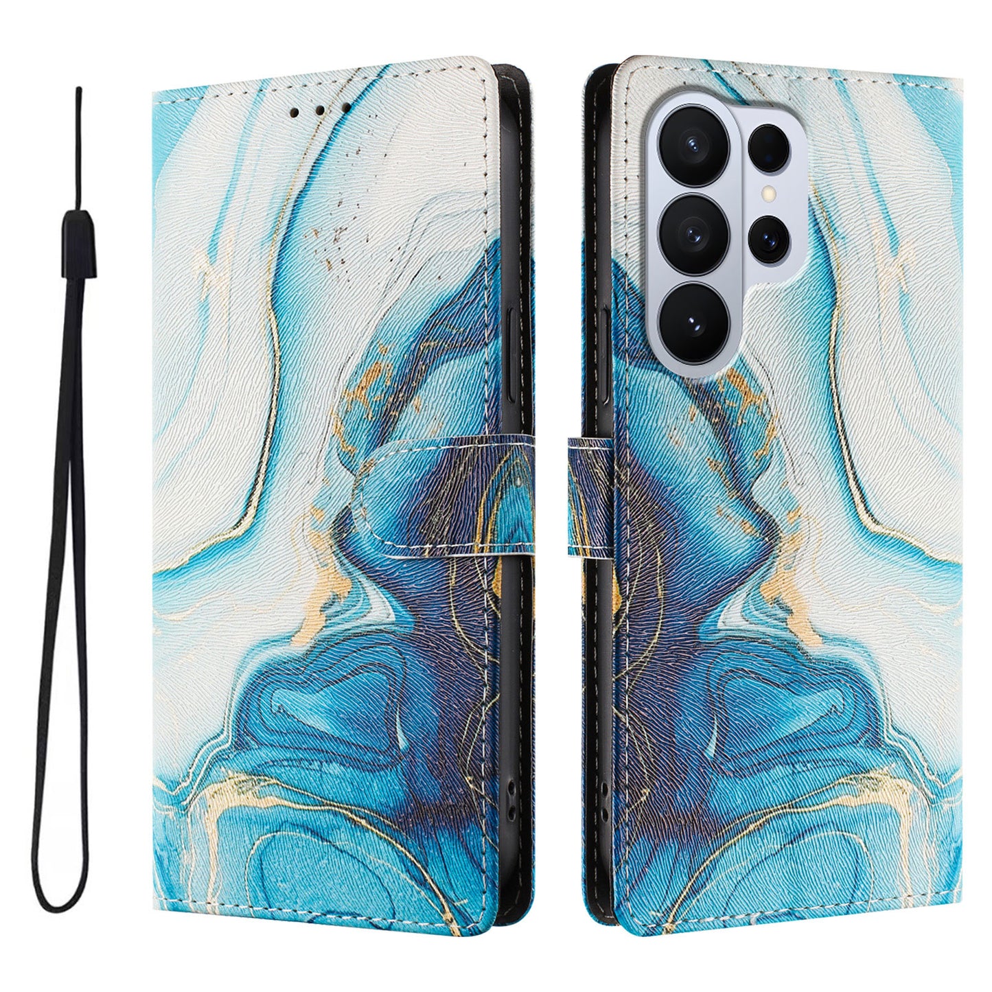For Samsung Galaxy S26 Ultra Case Pattern Print PU Leather Wallet Phone Cover with Wrist Strap