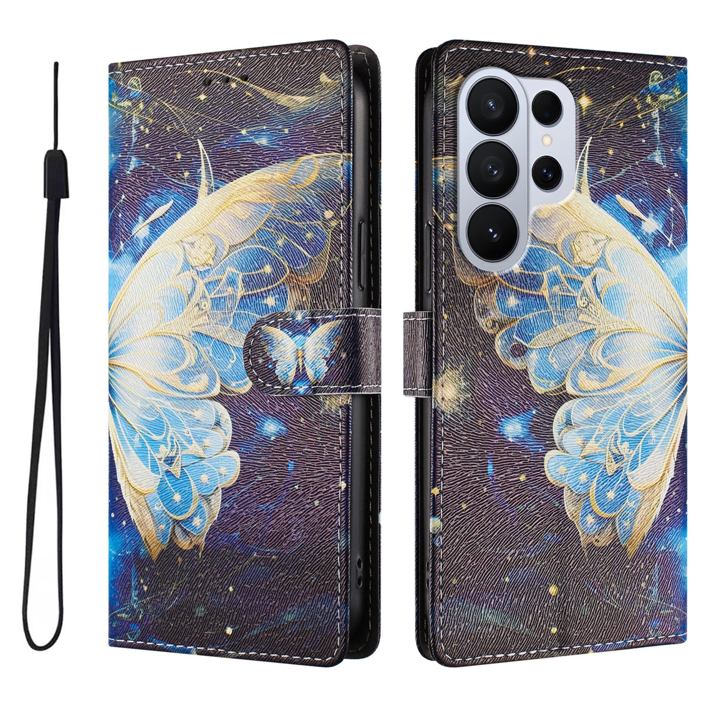 For Samsung Galaxy S26 Ultra Case Pattern Print PU Leather Wallet Phone Cover with Wrist Strap
