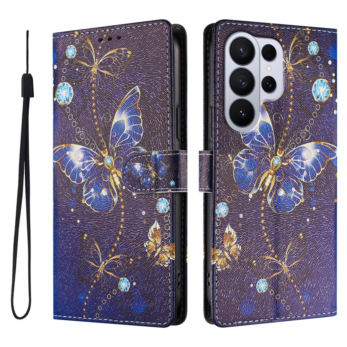 For Samsung Galaxy S26 Ultra Case Pattern Print PU Leather Wallet Phone Cover with Wrist Strap