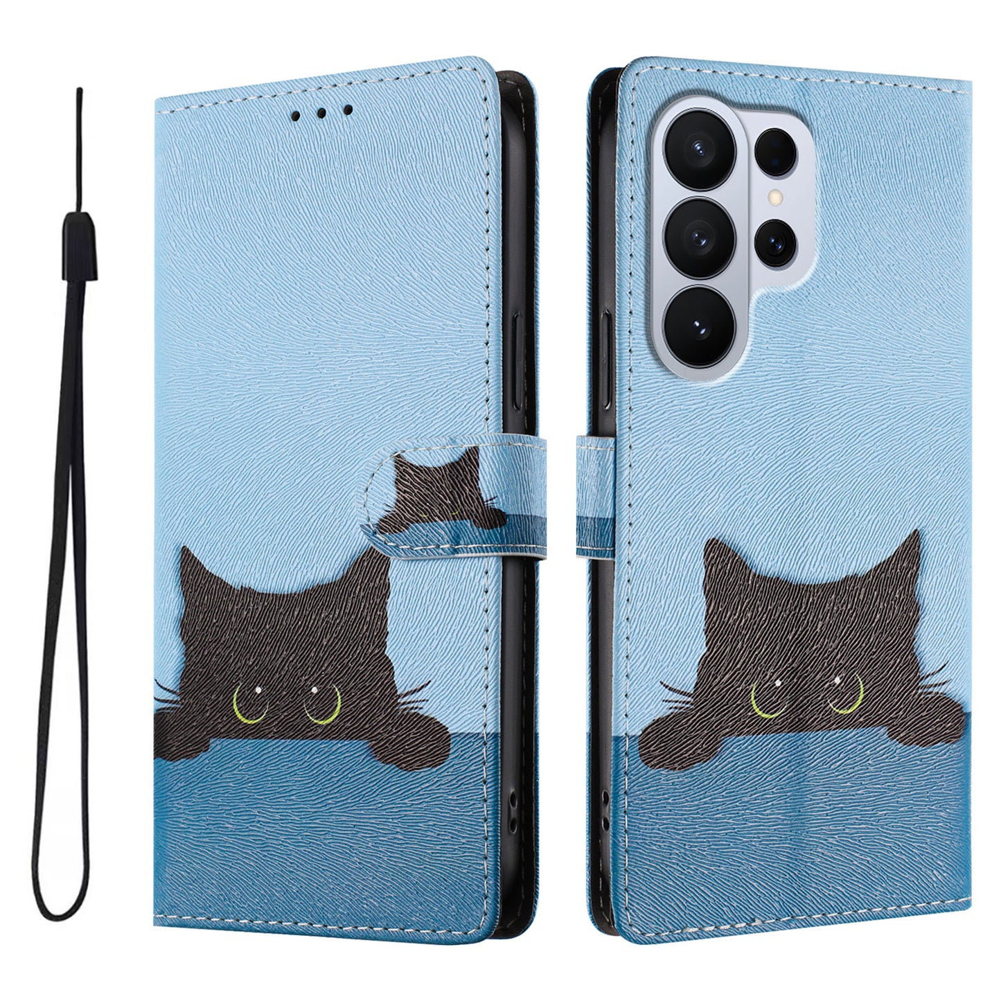 For Samsung Galaxy S26 Ultra Case Pattern Print PU Leather Wallet Phone Cover with Wrist Strap