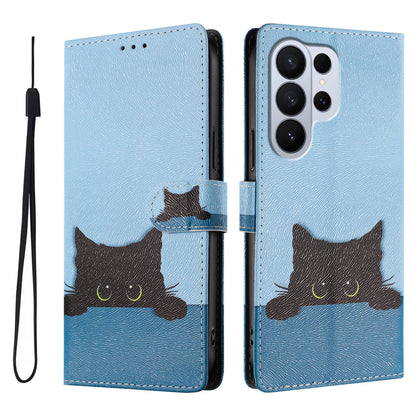 For Samsung Galaxy S26 Ultra Case Pattern Print PU Leather Wallet Phone Cover with Wrist Strap