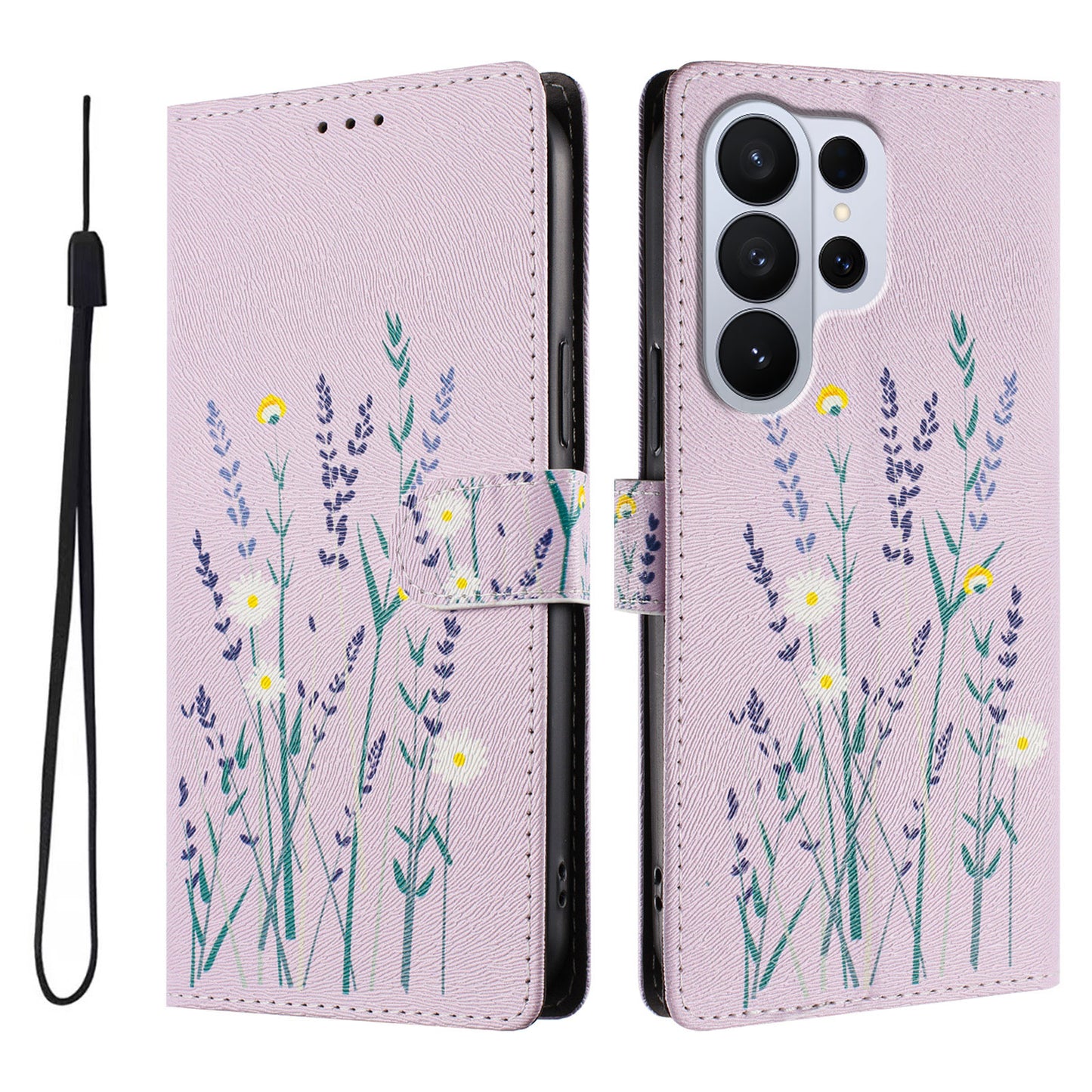 For Samsung Galaxy S26 Ultra Case Pattern Print PU Leather Wallet Phone Cover with Wrist Strap