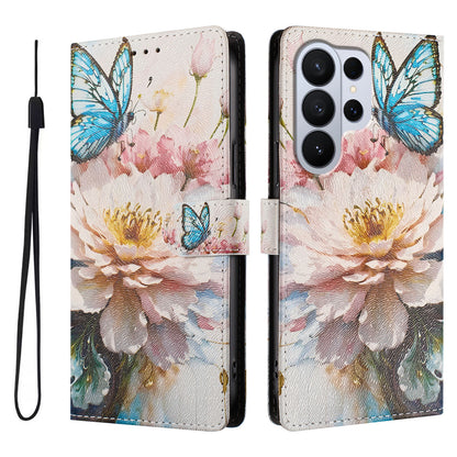 For Samsung Galaxy S26 Ultra Case Pattern Print PU Leather Wallet Phone Cover with Wrist Strap