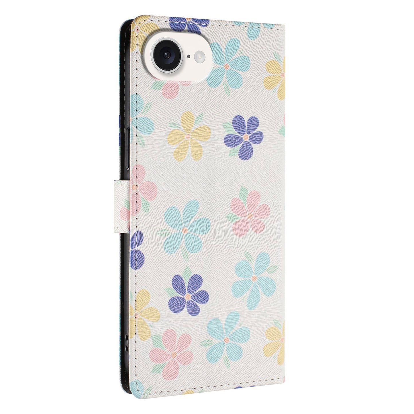 For iPhone 17e / 16e Case Pattern Print PU Leather Wallet Phone Cover with Wrist Strap
