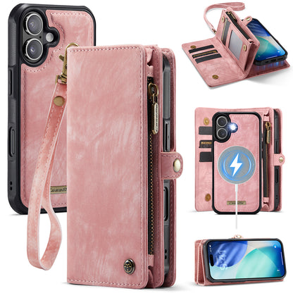 CASEME For iPhone 17 Phone Cases  008 Leather Cover with Detachable Wallet and Strap