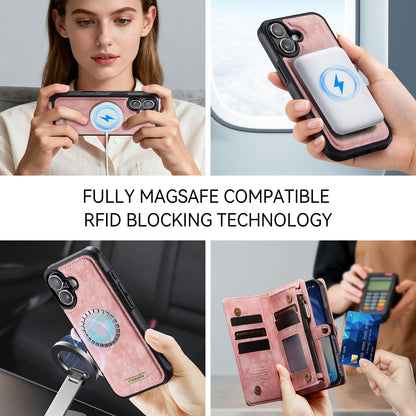CASEME For iPhone 17 Phone Cases  008 Leather Cover with Detachable Wallet and Strap