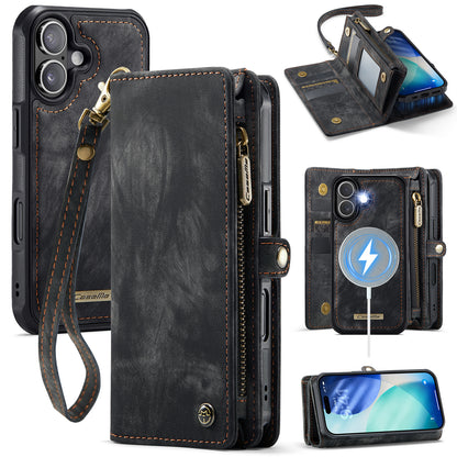 CASEME For iPhone 17 Phone Cases  008 Leather Cover with Detachable Wallet and Strap