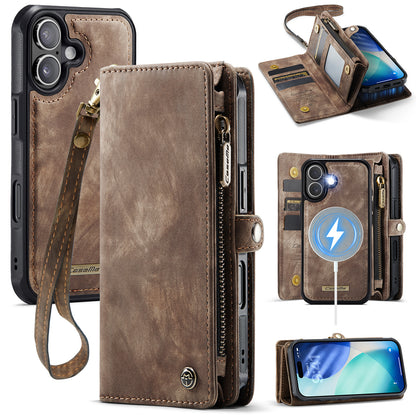 CASEME For iPhone 17 Phone Cases  008 Leather Cover with Detachable Wallet and Strap