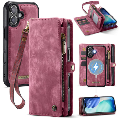 CASEME For iPhone 17 Phone Cases  008 Leather Cover with Detachable Wallet and Strap