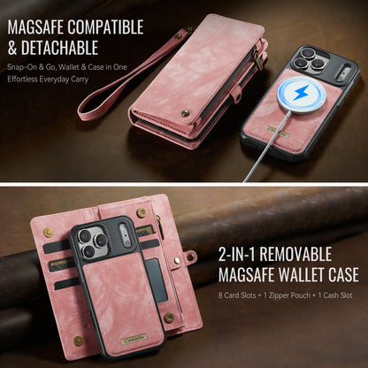 CASEME For iPhone 17 Pro Phone Cases  008 Leather Cover with Detachable Wallet and Strap