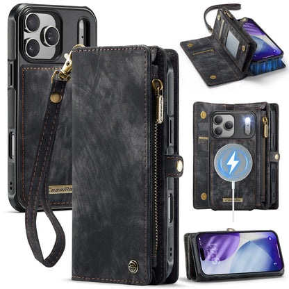 CASEME For iPhone 17 Pro Phone Cases  008 Leather Cover with Detachable Wallet and Strap
