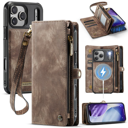 CASEME For iPhone 17 Pro Phone Cases  008 Leather Cover with Detachable Wallet and Strap