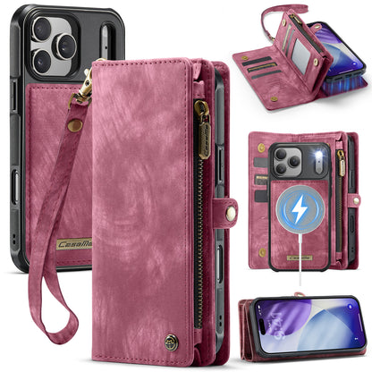 CASEME For iPhone 17 Pro Phone Cases  008 Leather Cover with Detachable Wallet and Strap