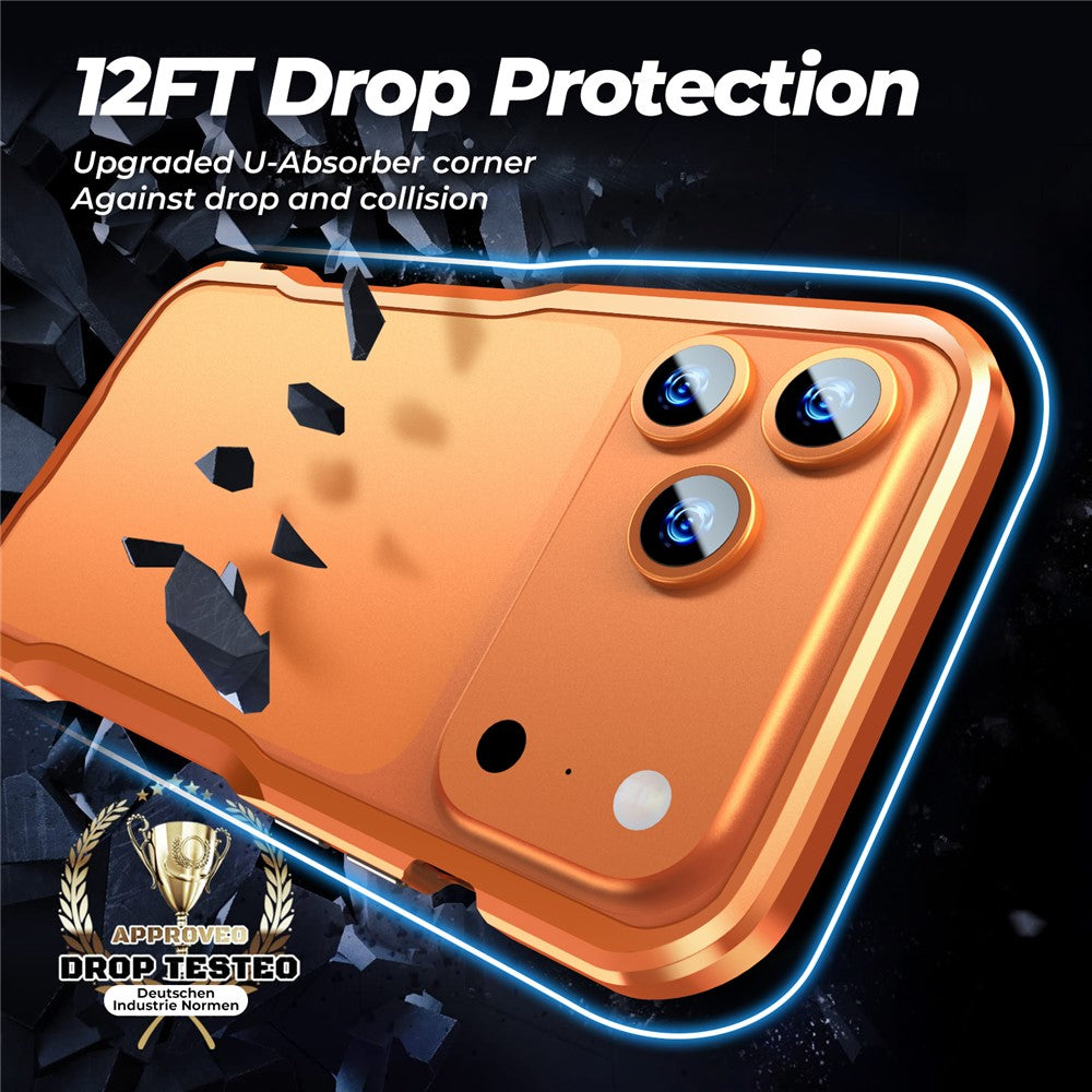 LUPHIE For iPhone 17 Pro Max Case Metal Bumper Frame Shockproof Phone Cover