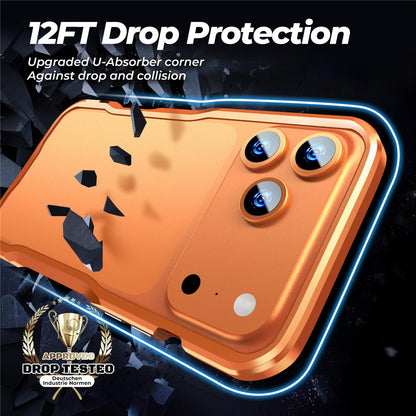 LUPHIE For iPhone 17 Pro Max Case Metal Bumper Frame Shockproof Phone Cover