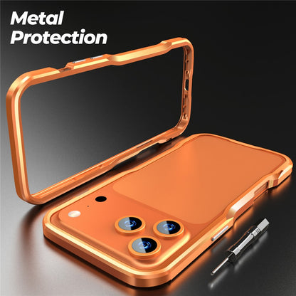 LUPHIE For iPhone 17 Pro Max Case Metal Bumper Frame Shockproof Phone Cover
