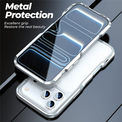 LUPHIE For iPhone 17 Pro Max Case Metal Bumper Frame Shockproof Phone Cover