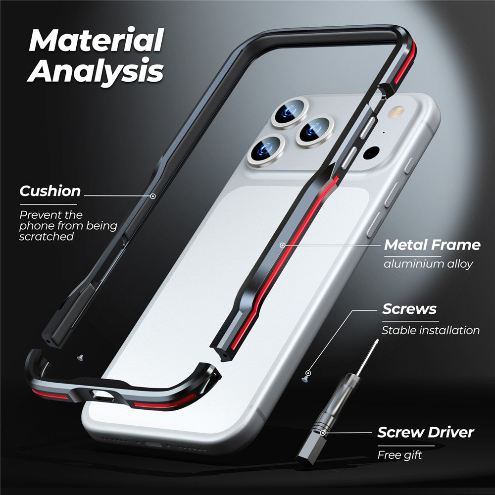 LUPHIE For iPhone 17 Pro Max Case Metal Bumper Frame Shockproof Phone Cover
