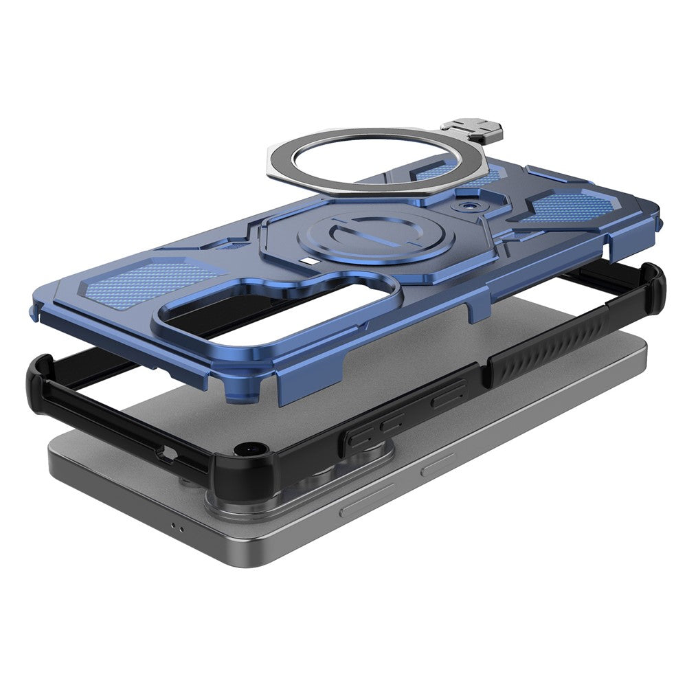 For Samsung Galaxy S26 Ultra Magnetic Case Rotating Metal Kickstand Shockproof PC + TPU Phone Back Cover