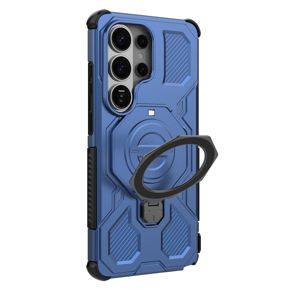 For Samsung Galaxy S26 Ultra Magnetic Case Rotating Metal Kickstand Shockproof PC + TPU Phone Back Cover