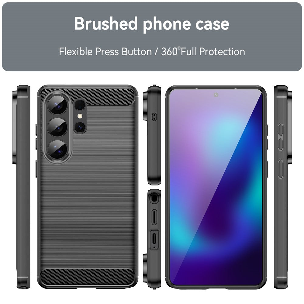 For Samsung Galaxy S26 Ultra Case Protective Phone Cover Carbon Fiber Texture Brushed