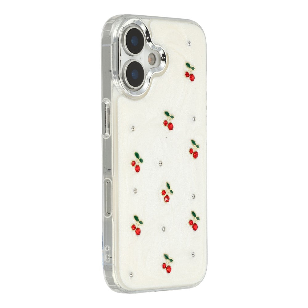 For iPhone 17 Case 3D Epoxy Cherry Design Soft TPU Back Cover